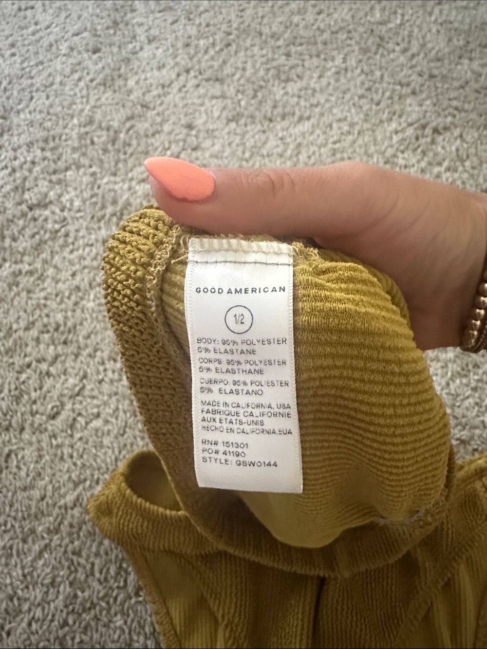 Good American Mustard Textured High-Waist Bikini Set - Picture 4 of 4